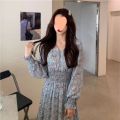 Summer dress for casual women's elegant chic fashion beach Party formal occasion korean style Floral Chiffon long dresses NS5603.