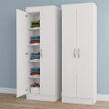 CASPIAN Super White Texture 2 Door Almirah with 5 Clothes Storage Shelves  Wardrobe for Clothes Cabinet. 