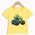 New Clothing for Kids Blaze and The Monster Machines T-Shirt Summer Boys Clothes Yellow T Shirt Children'S Clothes From 2-13.