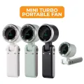 Popular Mini High-Speed Handheld Turbo Fan Smart Digital Display Wearable Personal Desk Neck Fan with Five Wind Speeds. 