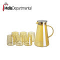 6pcs cup 1 pcs jug BOROSILICATE TUMBLER AND PITCHER SET, 6 PCS, GPH28-L7HC, 1900/320 ML. 