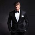 Fashion Men Suits Black Classic Shawl Lapel Single Button Blazer Business Casual Wedding Groom Tuxedo 2 Piece Male Suit Slim Fit. 