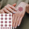 Brown Henna Tattoo Sticker for Children Waterproof Temporary Tattoos Small Size Mehndi Tattoo for Hand Girl Sleeve Body Art.