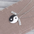 (New)Fahion Yin-Yang ymbol bet friend letter necklace pendant chain jewelry gift. 