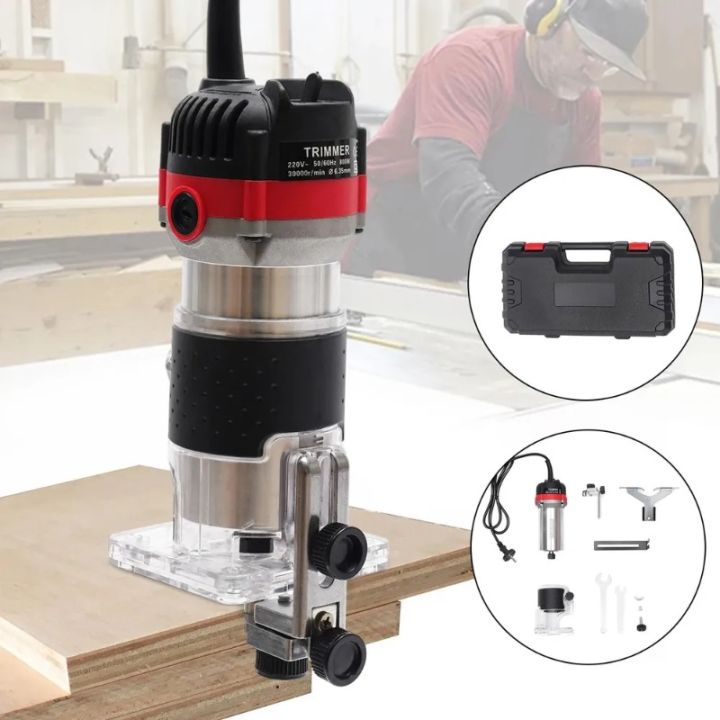 800W 30000RPM Wood Router Machine Woodworking Electric Trimmer 1/4 Inch ...