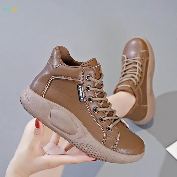 Women%20Casual%20Shoes%20Athletic%20Sneakers%20Ankle%20Booties%20Nonslip%20Breathable%20Lace%20up%20Shoes%20for%20Running%20Trekking%20Autumn%20Spring%20Outdoor%20Ladies%20Girls%20,%2037Yards%20Brown%20-%20Image%204