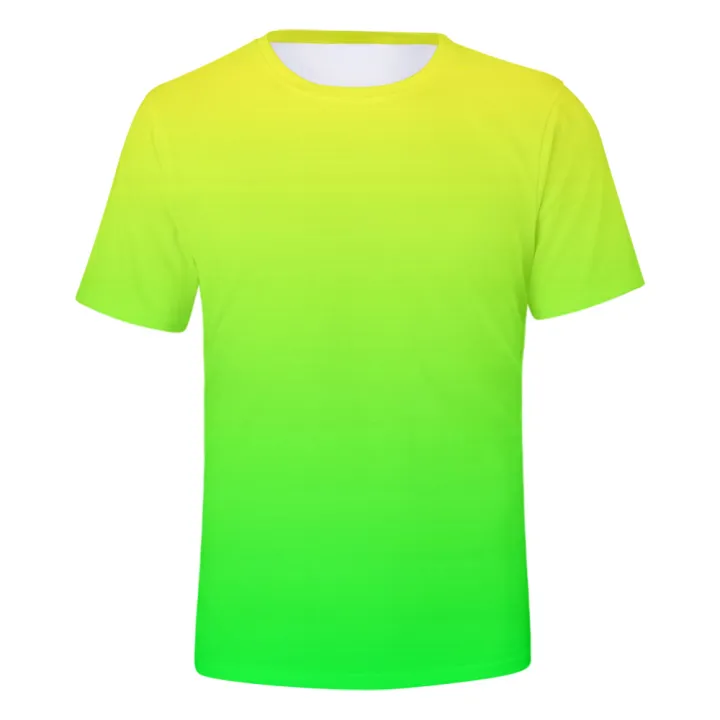 Neon%20T-shirt%20men/women%20Summer%20Green%20T%20shirt%20boy/girl%20solid%20Colour%20tops%20rainbow%20streetwear%20tee%20Colourful%203D%20printed%20kids%20shirt%20-%20Image%202