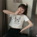 Clothing for BFF Short Short Sleeve T Women's T-shirt 2024 Summer New Korean Style Fashionable Cropped Harajuku Style Student Top. 
