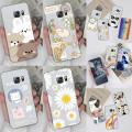 Fashion Case For Samsung Note 5 Case Transparent TPU Silicone Bear Rainbow Daisy Phone Case For Samsung Note 5 Soft Back Cases. 