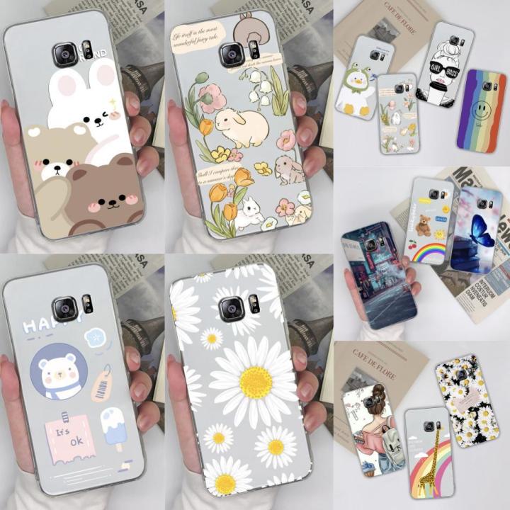 Fashion Case For Samsung Note 5 Case Transparent TPU Silicone Bear Rainbow Daisy Phone Case For Samsung Note 5 Soft Back Cases