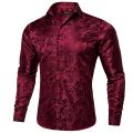 Luxury Golden Shirt For Man Party Men Shirts Fashion Man Club Wear Floral Wedding Formal Long Sleeves Shirt For Male Free Ship. 