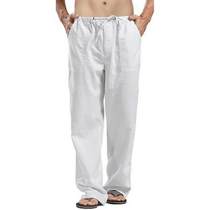 Men'S%20Linen%20Trousers%20%20Fashionable%20And%20Simple%20Linen%20Casual%20Loose%20Pants%20High%20Quality%20All-Match%20Trendycket%20Trousers%20-%20Image%203