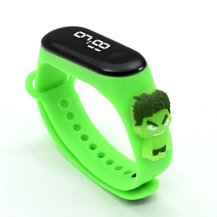 Kids Hulk Super Hero Waterproof Touch Screen LED Silicone Digital Girls and Boys Students Wrist Sports Baby Watch