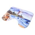 Softly Sea & Lighthouse Printing Bathroom Shower Curtain Toilet Cover Mat Non-Slip Rug. 