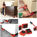 Furniture Lifting & Moving Set: 5pcs Roller Tool with Sliders & Lifter Bar for Heavy Items. 