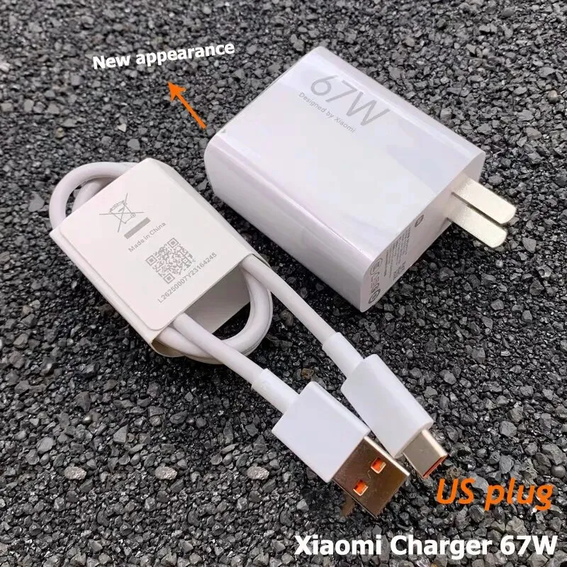 67W USB Ladegerät für Redmi Note 15 14 13 12 11 11S 10 Pro mit 6A USB C Kabel 1M für Turbo Charge Schnelles Ladegerät für Xiaomi 17 15T 14T 13 12