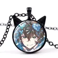 【VisioN Shop】SONGDA Bungou Stray Dazai Osamu Nakahara Necklace Cool Anime Figures Glass Dome Cat Ears Necklace Collection. 