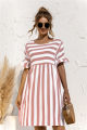 Women New Fashion Summer Beach Dress Maternity Clothes Loose Striped Ruffles Sleeves Dresses Pregnancy Party Mini Dress Sundress.