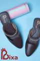 Shoe For Women Dark Brown Chocolate Stoned Flat Shoe For Women With Artificial Lather. 