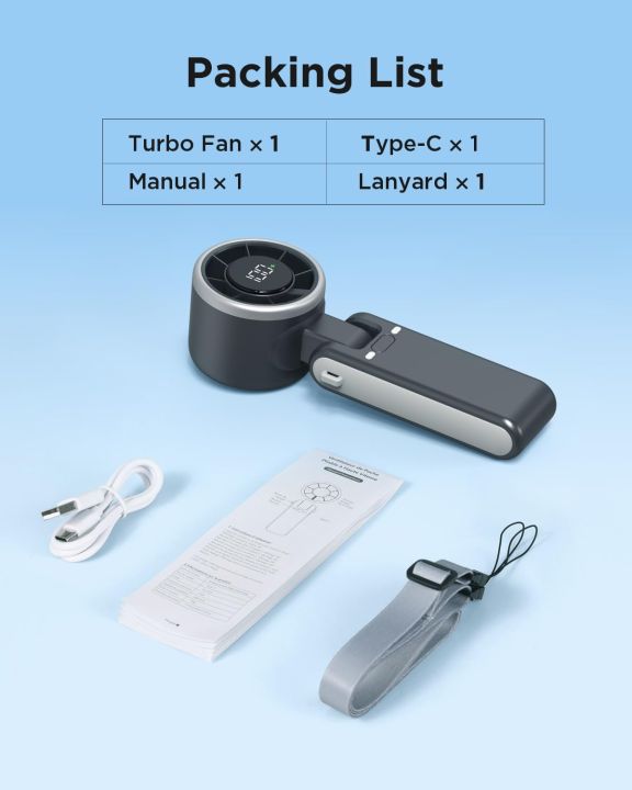 EasyAcc%20Handheld%20Portable%20Turbo%20Fan,%20Hand%20Powerful%20Fan%205%20Speeds%20180%C2%B0Foldable%20with%20Air%20Turbo%20Tech%20USB-C%20Rechargeable%20Personal%20Cooling%20for%20Travel%20Outdoor%20Black%20-%20Image%204