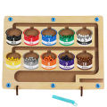 Magnetic Color Number Maze Wooden Color Matching Counting Puzzle Board Concentration Training Educational Toys. 