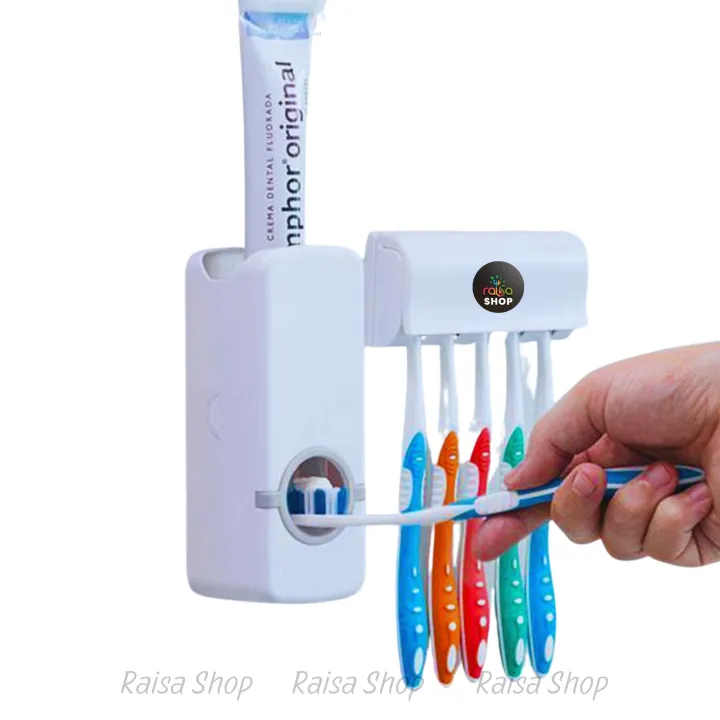 RAISA%20Automatic%20Toothpaste%20Dispenser%20and%20Brush%20Holder%20Set%20%20Wall%20Mountable%20Bathroom%20Organizer%20with%20Dust%20Proof%20Toothbrush%20Storage%20-%20Image%2010