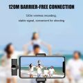 Wireless Lavalier Microphone Lapel Mic Mini For iPhone Android Cell Mobile Phone PC Tiny Micro Tie Mikrofon Mike Dual Bluetooth. 