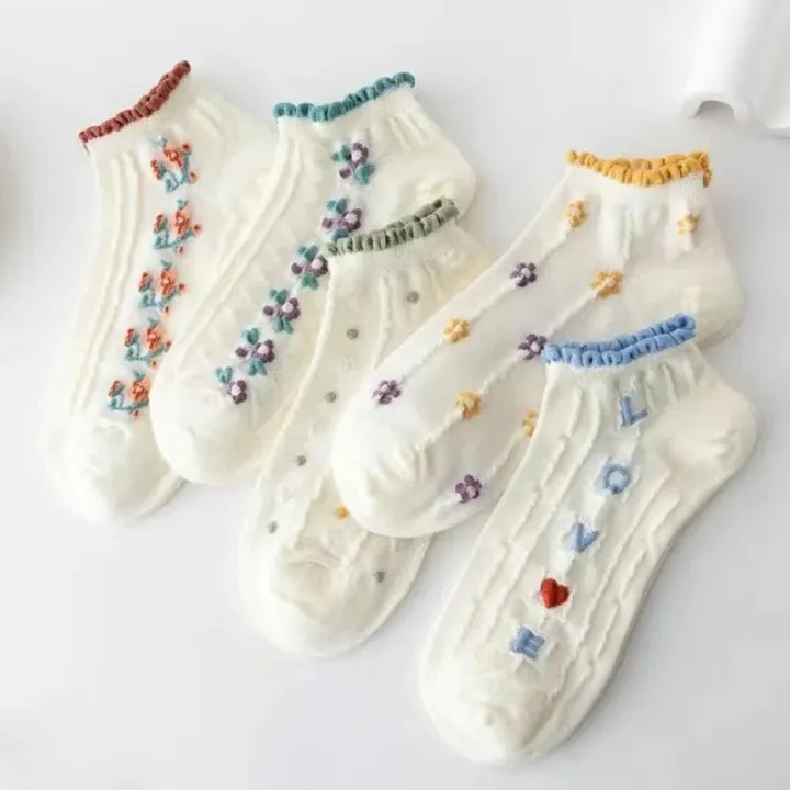 5pair%20/Lot%20Ankle%20Socks%20for%20Women%20Crew%20Colorful%20No%20Show%20Low%20Cut%20Invisible%20Cotton%20Thin%20Non-slip%20Silicone%20Breathable%20Walking%20White%20-%20Image%206
