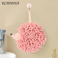 Hedgehog Hand Towel 2pcs Cute Hedgehog Fluff Ball Hand Towels Soft Absorbent Microfiber Chenille Towels with Hanging Rope Quick-drying Hand Towel Set Decorative Bathroom Hand Towel.