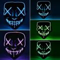 Led Mask Glowing Halloween Mask Neon Skull Scary Mask Party Festival Brithday New Year Gift Mascara Light Up Cosplay Costume.