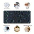 Blue Hexagon Pattern Large Gaming Mouse Pad Natural Rubber Non-Slip Rubber Mat With Locking Edge Mouse Pad for Office.
