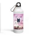 Music Band V Suga J-Hope Jungkook Jin Jimin Rm BTS Signature Printed Water Bottle Sipper White Aluminum, Best Gift for BTS Lovers Water Bottle (600ml) (PACK 1) INTE-7895 - Water Bottle. 