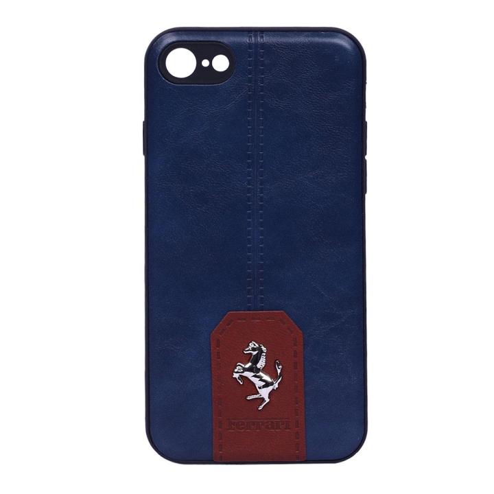 Ferrari Leather Back Case for iPhone 7 Plus -Blue