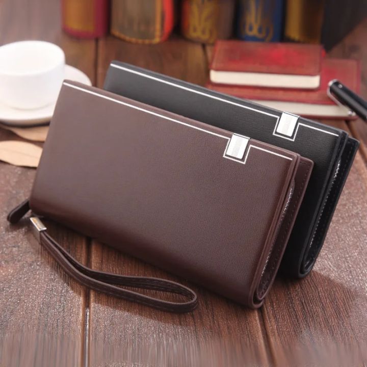 Original%20Luxury%20Brand%20Men's%20Wallet%20Business%20Striped%20Clutch%20Leather%20Purse%20For%20Male%20Fashion%20Man%20Card%20Holder%20With%20Aipper%20Phone%20Bag%20-%20Image%202