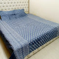 AC HOME TEX Cotton Fabric ( সুতি কাপড় ) Disital Printed 7 by 8 Feet Double King Size Bed Sheet With Two Matching Head Pillow Covers.. 
