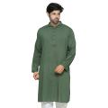 Exclusive olive colour panjabi For Men | Olive cotton semi long panjabi Men | low price panjabi collection for men new collection 2024. 