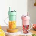 Portable hand mini electric juicer blender 300ml pink colors Juicer with handle fruit mixers. 