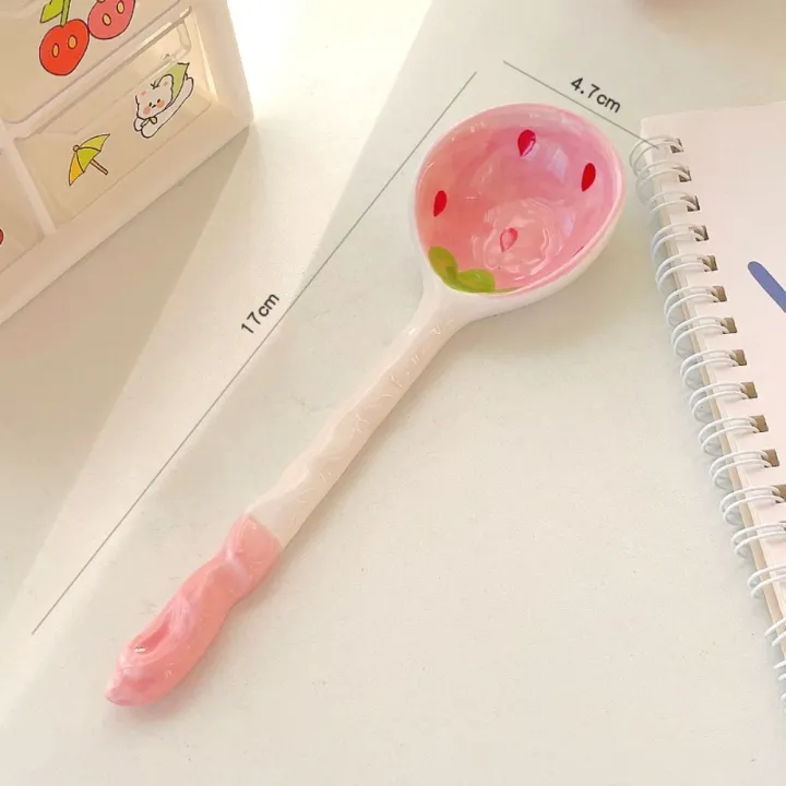 Large%20Cereal%20Bowl%20Scoop%20Watermelon%20Strawberry%20Shaped%20Hand%20Painted%20Ramen%20Spoon%20Long%20Handle%20Cute%20Kitchen%20-%20Image%209