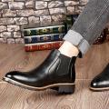 2019 new Chelsea booties male Brock carved casual high shoes male pointed Martin boots - Black {42}.