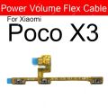 On/Off Power Volume Side Button Flex Cable For Xiaomi Poco  X3 Power Volume Key Switch Flex Ribbon. 