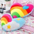 Rainbow Loving Heart Cloud Heart-shaped Couple Fluffy Cushion Soft Plush Pillow Valentine's Day Birthday Present Smooth Fabric. 