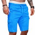 2023 Summer New Men's Casual Fashion Lace Up Shorts Elastic Waist Sports Shorts Men's Cargo Pants. 