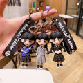 New Wednesday Dress Girl Keychain Exquisite Figure Model Doll School Bag Hanger Chain Keychain Gift. 