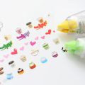 Kawaii Cartoon Floral Sticker Tape Pen Funny Kids Notebook Diary Decoration Girls Hand Account DIY Scrapbooking Students Gifts. 