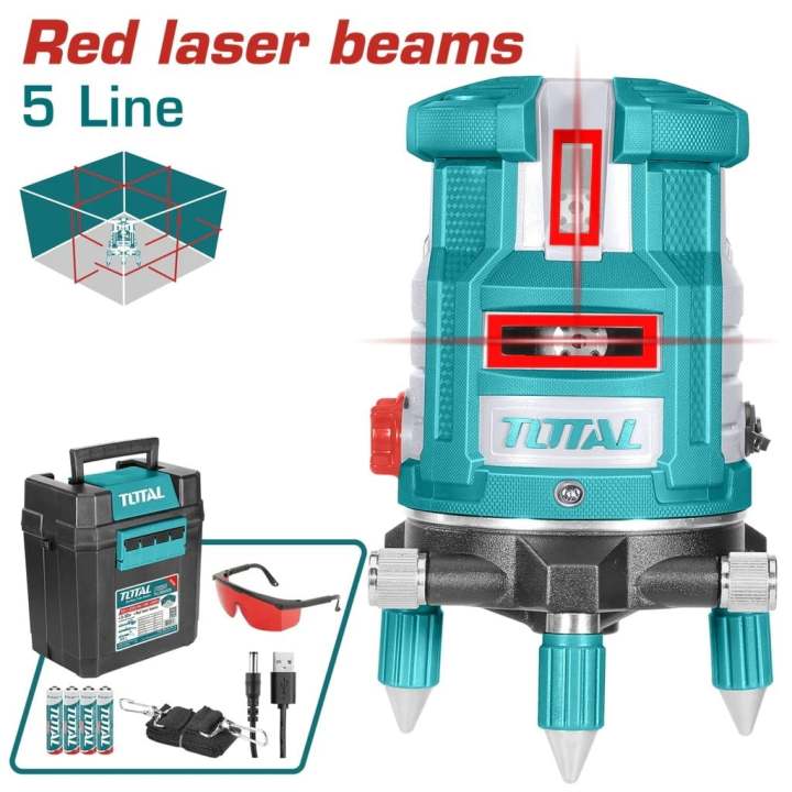 Self-Leveling Line Red Laser Beams 30m 5Line good quality TOTAL Brand same as picture