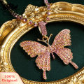 (New)tainle teel Women Rhinetone Butterfly One Layer Pendant Necklace Jewelry.
