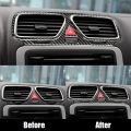 Carbon Fiber Interior Modification Central Control Car Air Outlet Vents Sticker Decorative Frame for Scirocco. 