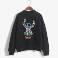 Turtleneck Hoodie Disney Stitch Funny Women Harajuku Cute Lilo and Stitch Anime Sweatshirt Manga Streetwear Hoody Female. 