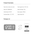 With Voice Control Temperature Humidity Display Snooze Music Table Watch USB Rechargeable Mirror LED Digital Alarm Clock.