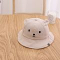 Spring Summer Baby Bucket Hat Cute Bear Ear Newborn Panama Cap Solid Color Outdoor Beach Kids Baby Boy Girl Sun Hats Bonnet. 